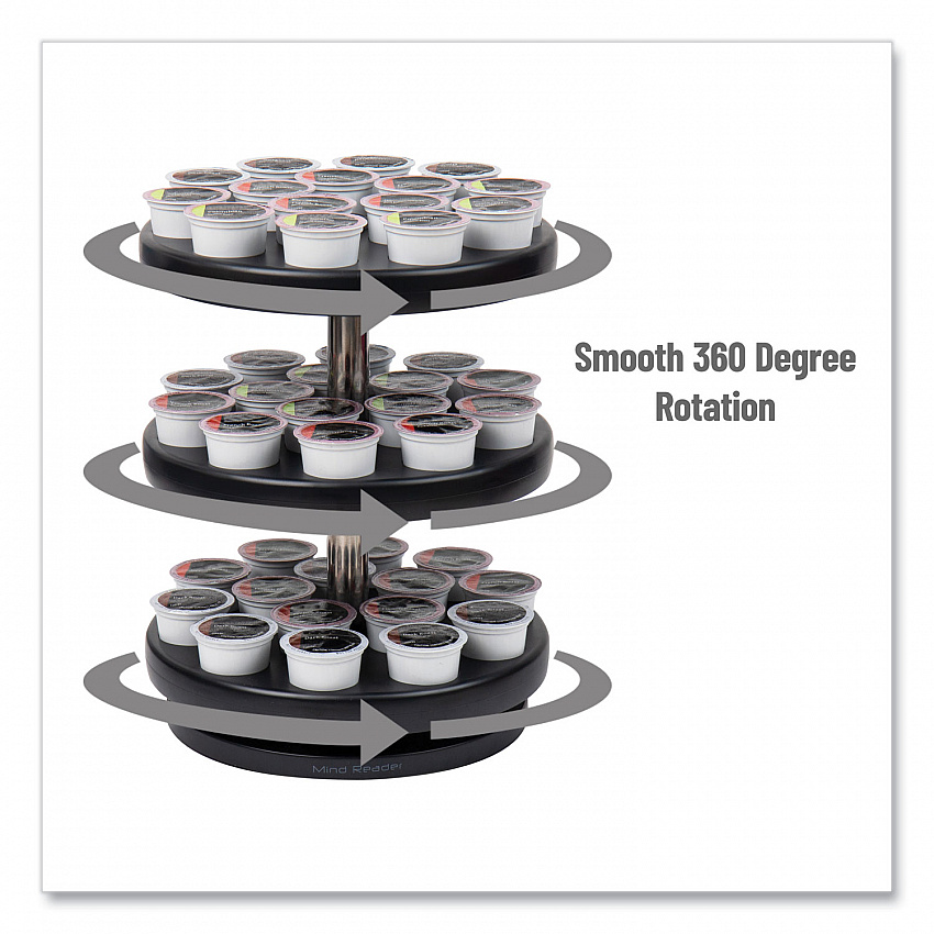 Anchor Collection 3-Tier Single Serve Pod Carousel Countertop Organizer, 9.5 x 9.5 x 11.75, Black (PODSUS45BLK)