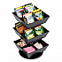 Anchor Collection 3-Tier 12-Compartment Tea and Condiment Carousel Countertop Organizer, 6.75 x 6.75 x 11.5, Black (TEASWIV3TBLK)