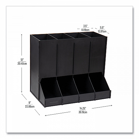 Anchor Collection 4-Compartment Single Serve Pod Countertop Dispenser, 14.25 x 9 x 12.15, Black (CPODBKBLK)