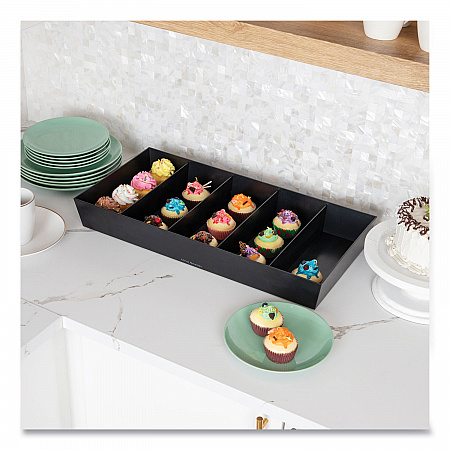 Anchor Collection 5-Compartment Snack Organizer, 12 x 24 x 3.25, Black (SNACKORGTBLK)