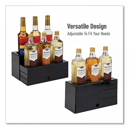 Mind Reader Foundation Collection 9-Compartment Nested Syrup Countertop Bottle Organizer, 12.5 x 5 x 7, Black (SYRUPH9BLK)