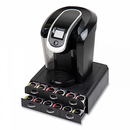 Two-Tier Six-Drawer Single Serve Coffee Pod Drawer, 14 x 12.25 x 4.75, Black (TRY6PCBLK)
