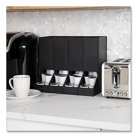 Anchor Collection 4-Compartment Single Serve Pod Countertop Dispenser, 14.25 x 9 x 12.15, Black (CPODBKBLK)