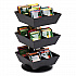 Anchor Collection 3-Tier 12-Compartment Tea and Condiment Carousel Countertop Organizer, 6.75 x 6.75 x 11.5, Black (TEASWIV3TBLK)