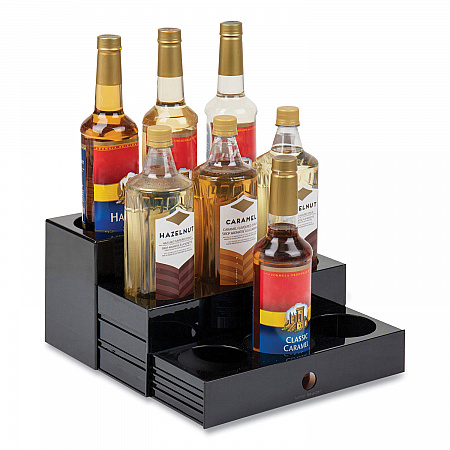 Mind Reader Foundation Collection 9-Compartment Nested Syrup Countertop Bottle Organizer, 12.5 x 5 x 7, Black (SYRUPH9BLK)