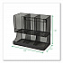 Network Collection 2-Tier 6-Compartment Coffee Cup and Condiment Countertop Organizer, 5 x 13 x 11.5, Black (UPMESHBLK)