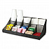 Network Collection 11-Compartment Coffee Cup and Condiment Countertop Organizer, 9.5 x 17.88 x 6.63, Black (COMORGMESHBL)