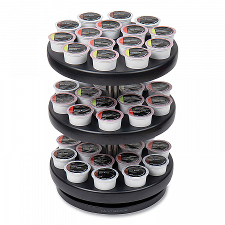 Anchor Collection 3-Tier Single Serve Pod Carousel Countertop Organizer, 9.5 x 9.5 x 11.75, Black (PODSUS45BLK)
