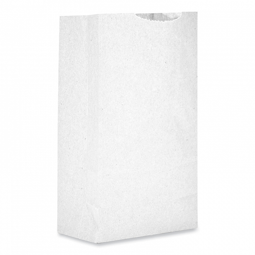 Grocery Paper Bags, 2# Size, 30# Basis Weight, 4.13" x 2.63" x 7.88", White, 500/Bundle (GW2500)