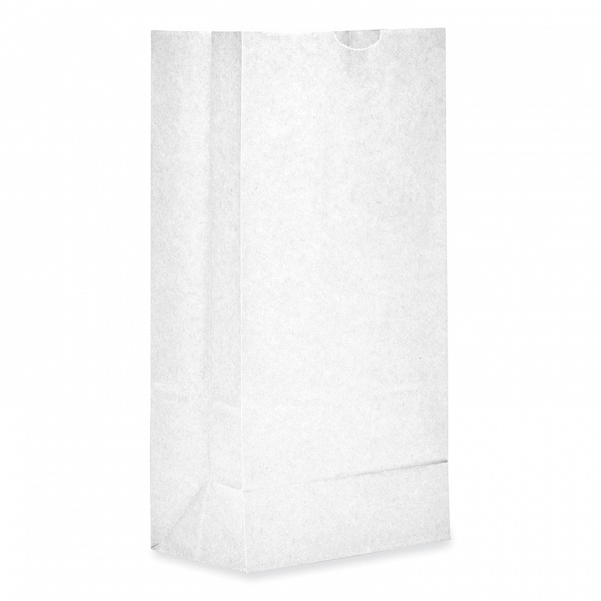 Grocery Paper Bags, 8# Size, 35# Basis Weight, 6" x 3.88" x 12.5", White, 500/Bundle (GW8500)