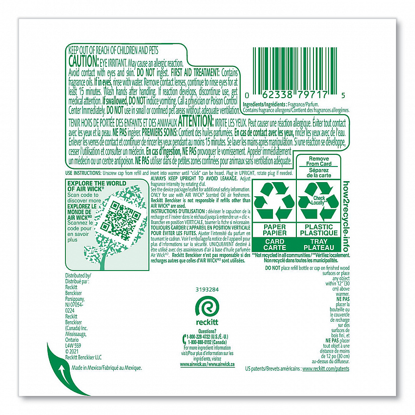 Scented Oil Refill, Fresh Waters, 0.67 oz, 2/Pack (79717PK)