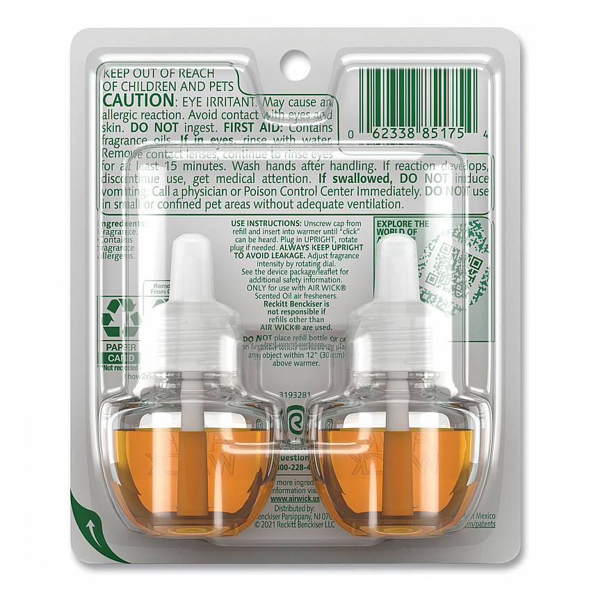Scented Oil Twin Refill, Hawaii Exotic Papaya and Hibiscus Flower, 0.67 oz Refill (85175PK)