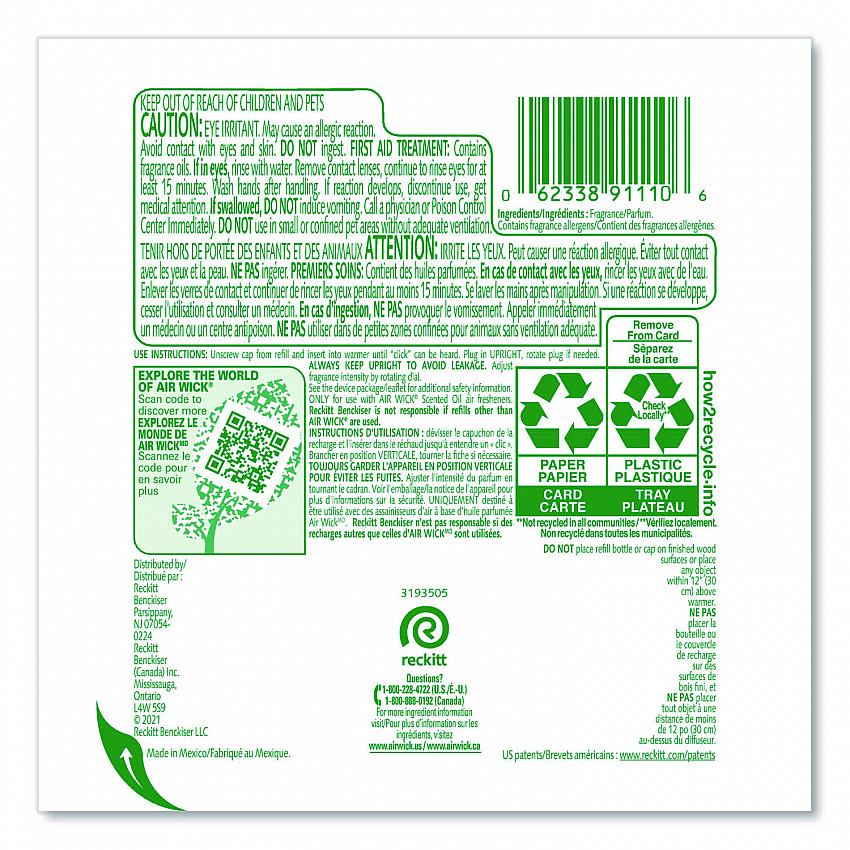 Scented Oil Refills, Paradise Retreat, 0.67 oz, 2/Pack (91110PK)
