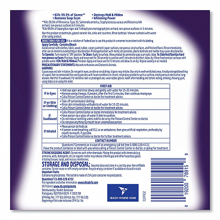 Mold and Mildew Remover with Bleach, Ready to Use, Unscented, 32 oz Spray Bottle (78915EA)