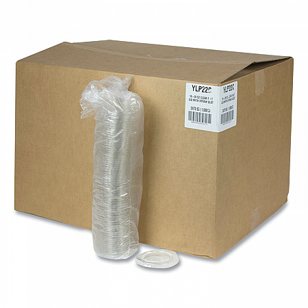 Cold Cup Lids, Fits 12 oz/14 oz/16 oz/20 oz Cold Cups, Plastic, Clear, 1,680/Carton (YLP22C)