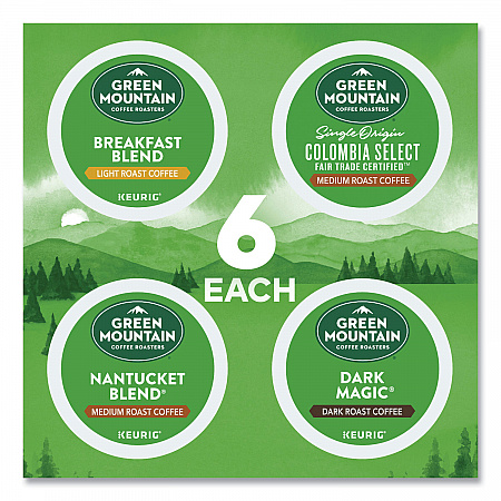 Regular Variety Pack Coffee K-Cups, Assorted Flavors, 24/Box (9974)