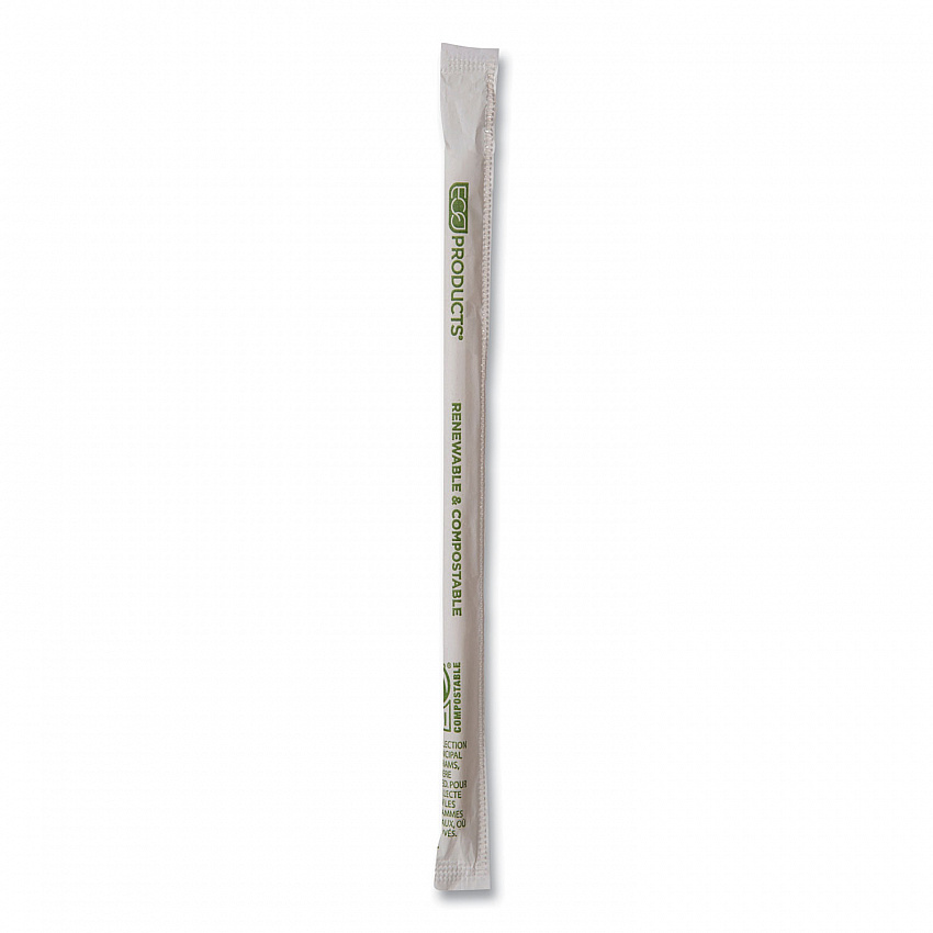Renewable and Compostable PHA Straws, 7.75", Natural White, 2,000/Carton (EPSTPHA775)