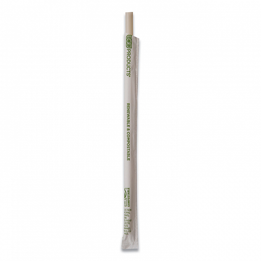 Renewable and Compostable PHA Straws, 10.25", Natural White, 1,250/Carton (EPSTPHA1025)