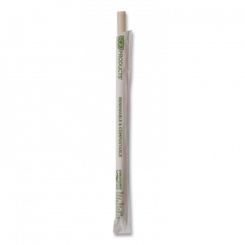 Renewable and Compostable PHA Straws, 7.75", Natural White, 2,000/Carton (EPSTPHA775)