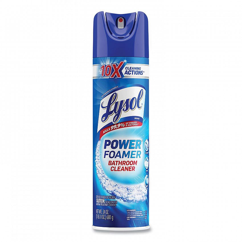 Power Foam Bathroom Cleaner, Unscented, 24 oz Aerosol Spray, 12/Carton (02569CT)