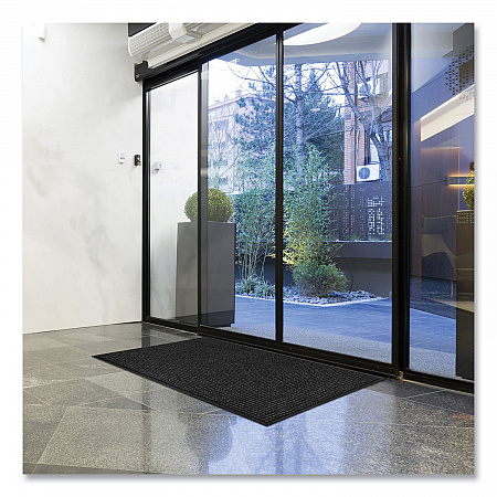 Absorba Select Entry Mat, Rectangular, Pepper/Black Crush-Resistant Needle-Punched Surface, 48