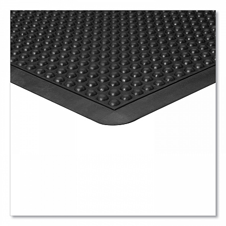 Bubble Flex Anti-Fatigue Mat, Rectangular, Black Crush-Resistant Non-Slip Surface, 24