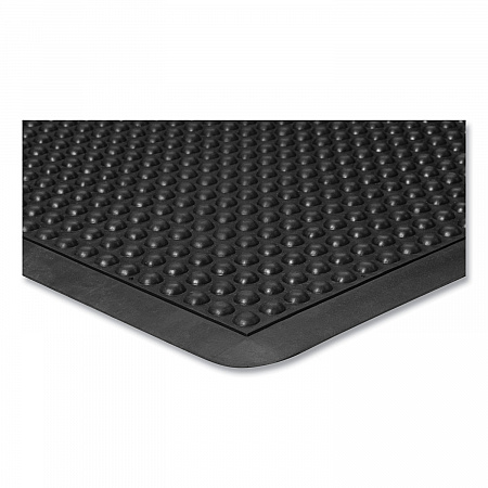 Bubble Flex Anti-Fatigue Mat, Rectangular, Black Crush-Resistant Non-Slip Surface, 36