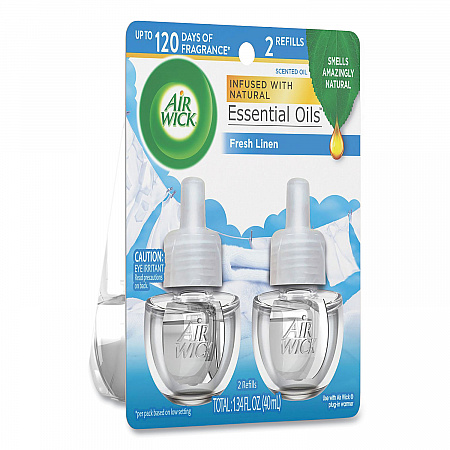 Scented Oil Twin Refill, Fresh Linen, 0.67 oz, 2/Pack, 6/Carton (82291)