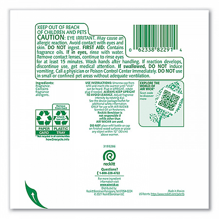 Scented Oil Twin Refill, Fresh Linen, 0.67 oz, 2/Pack, 6/Carton (82291)
