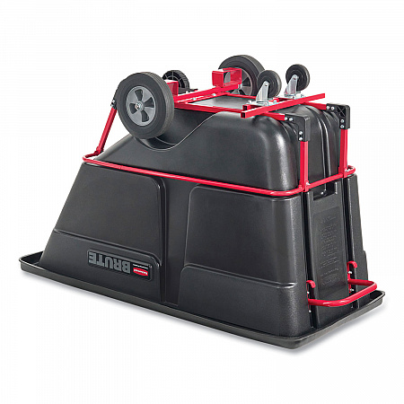 1 cu yd BRUTE Forkliftable Rotomolded Tilt Truck, Standard Duty, 1,250 lb Capacity, Black/Red (131542BLA)