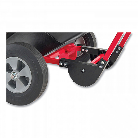 1 cu yd BRUTE Forkliftable Rotomolded Tilt Truck, Standard Duty, 1,250 lb Capacity, Black/Red (131542BLA)