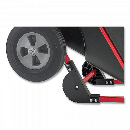 1 cu yd BRUTE Forkliftable Rotomolded Tilt Truck, Standard Duty, 1,250 lb Capacity, Black/Red (131542BLA)