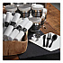 CaterWrap Heavyweight Cutlery Combo Kit, Fork/Knife/Napkin/Spoon, Plastic, Black, 100/Carton (119971)