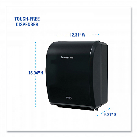 Xtra Electronic Hand Towel Dispenser, 12.31 x 9.31 x 15.94, Black (33GREEN)