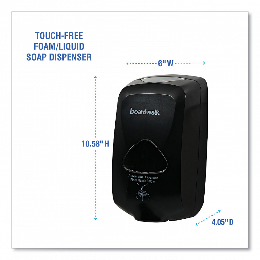 Touch-Free Foam Soap Dispenser, 1,200 mL, 6 x 4.05 x 10.58, Black (42200)