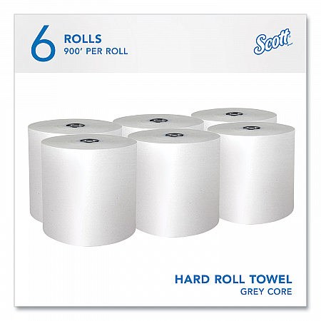 Pro Hard Roll Paper Towels with Absorbency Pockets for Scott Pro Dispenser, Gray Core Only, 1-Ply, 7.5