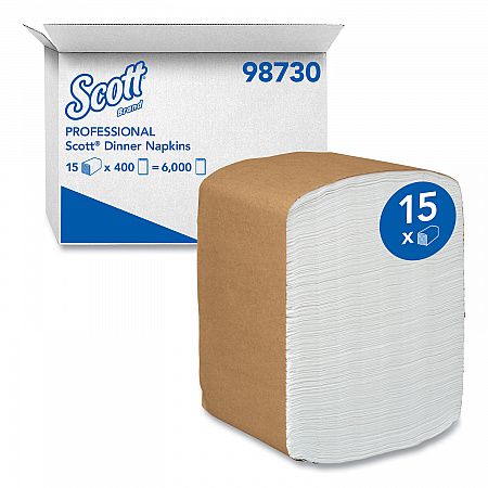 Full-Fold Dispenser Napkins, 1-Ply, 12 x 17, White, 400/Pack, 15 Packs/Carton (98730)