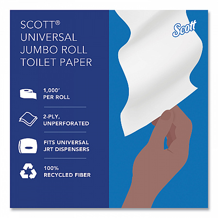 Essential 100% Recycled Fiber JRT Bathroom Tissue for Business, Septic Safe, 2-Ply, 3.55