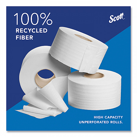 Essential 100% Recycled Fiber JRT Bathroom Tissue for Business, Septic Safe, 2-Ply, 3.55