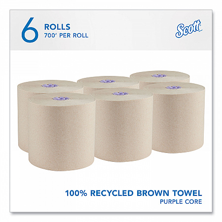 Essential 100% Recycled Fiber Hard Roll Towel, 1-Ply, 8