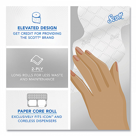 Pro Small Core High Capacity/SRB Bath Tissue, Septic Safe, 2-Ply, White, 1,100 Sheets/Roll, 36 Rolls/Carton (47305)