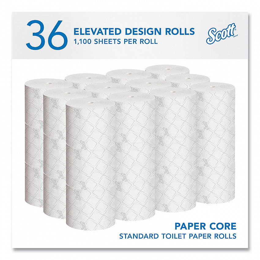 Pro Small Core High Capacity/SRB Bath Tissue, Septic Safe, 2-Ply, White, 1,100 Sheets/Roll, 36 Rolls/Carton (47305)