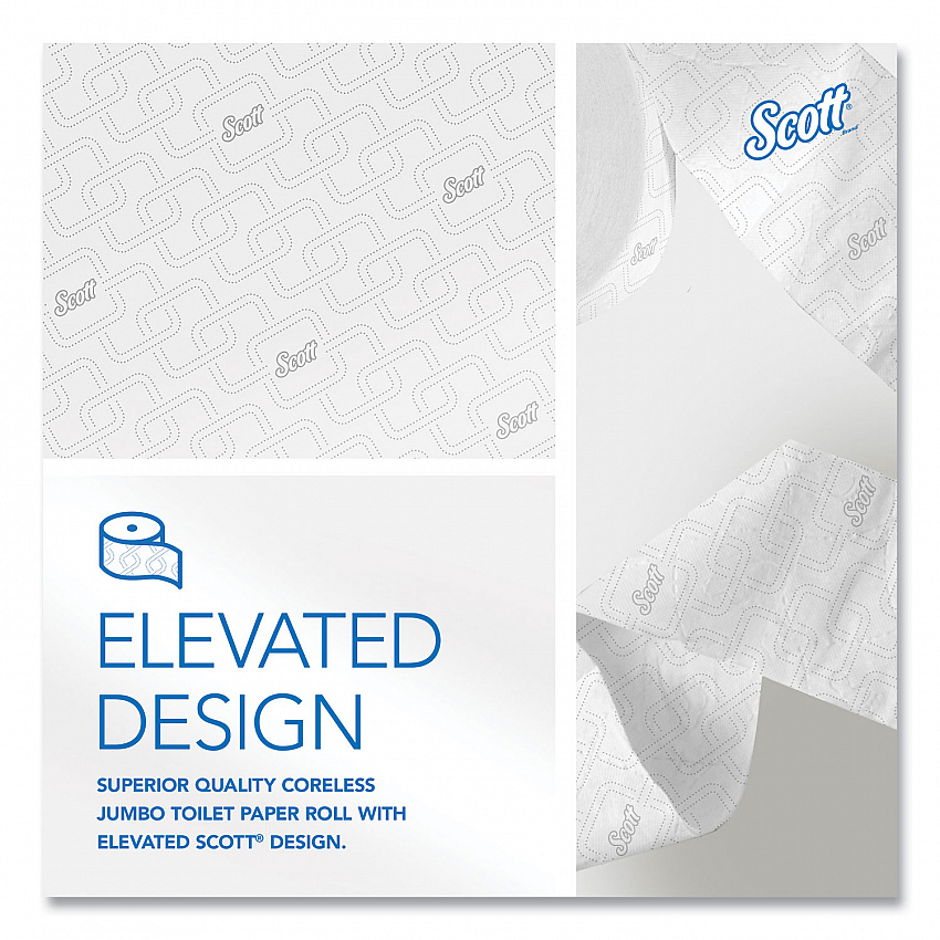 Essential Coreless JRT, Septic Safe, 2-Ply, 3.75" x 1,150 ft, White, 12 Rolls/Carton (07006)