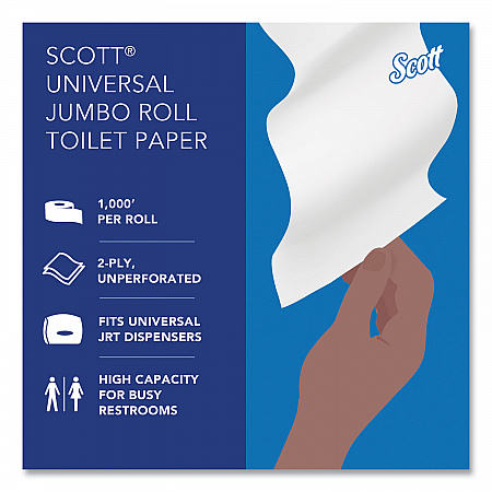 Essential JRT Jumbo Roll Bathroom Tissue, Septic Safe, 2-Ply, 3.55