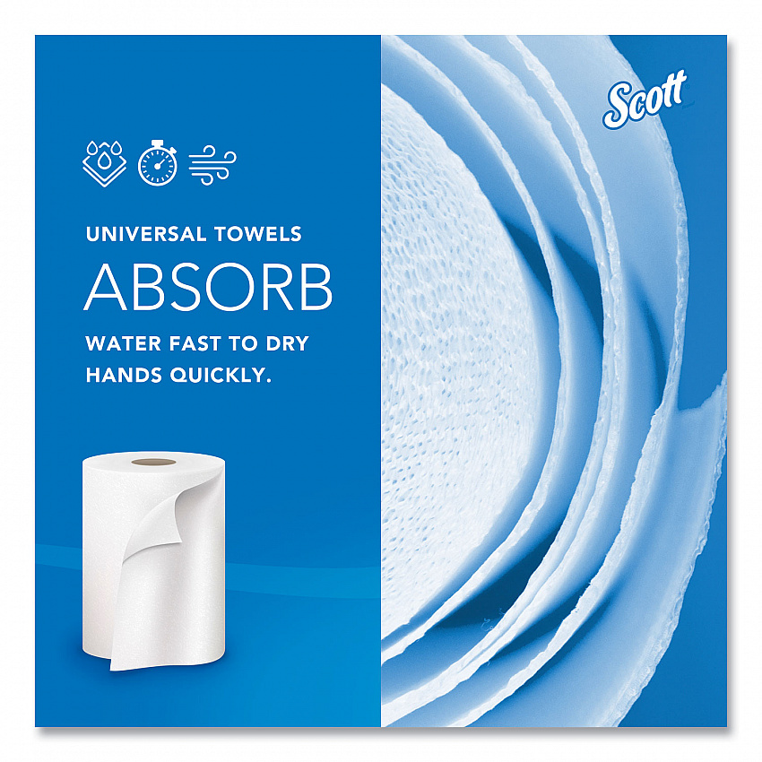 Essential High Capacity Hard Roll Towels for Business, Absorbency Pockets, 1-Ply, 8" x 1,000 ft, 1.5" Core, White,12 Rolls/CT (01000)
