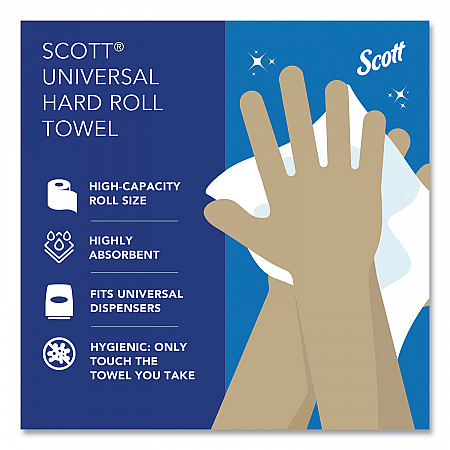Essential High Capacity Hard Roll Towels for Business, Absorbency Pockets, 1-Ply, 8
