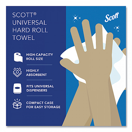 Essential High Capacity Hard Roll Towels for Business, 1-Ply, 8