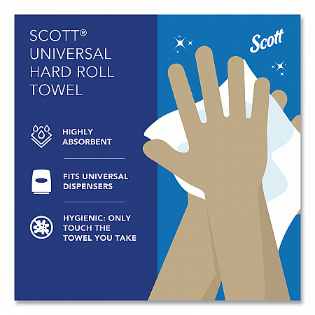 Essential Hard Roll Towels for Business, Absorbency Pockets, 1-Ply, 8