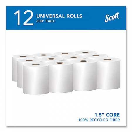 Essential 100% Recycled Fiber Hard Roll Towel, 1-Ply, 8