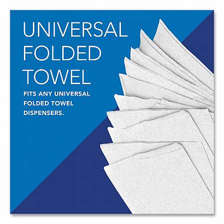 Essential Multi-Fold Towels, Plus Tier, Absorbency Pockets, 1-Ply, 9.2 x 9.4, White, 250/Packs, 16 Packs/Carton (01804)